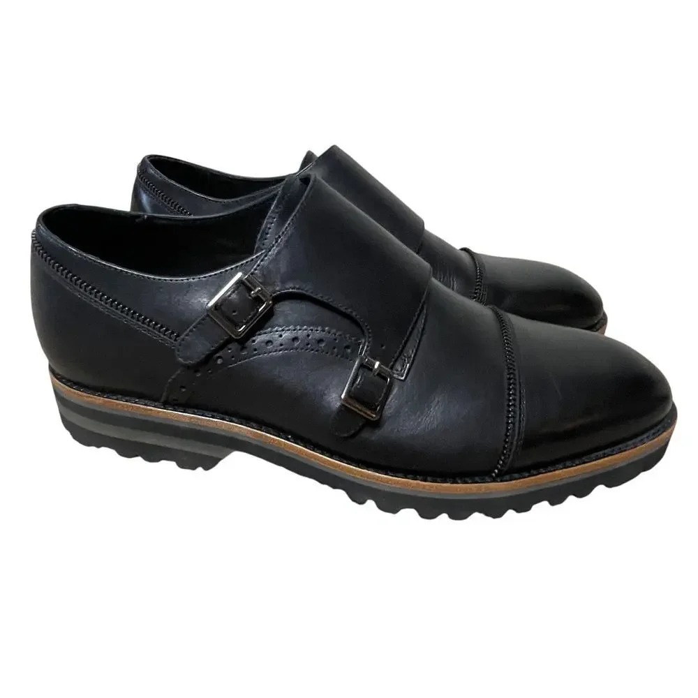 Robert Graham‎ Acadia RGC5120 Mens Black Leather Monk Strap Oxford Shoes 11